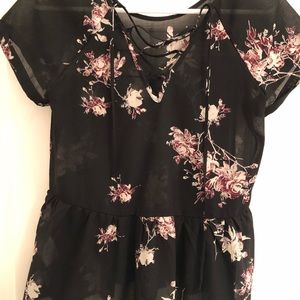 black floral top